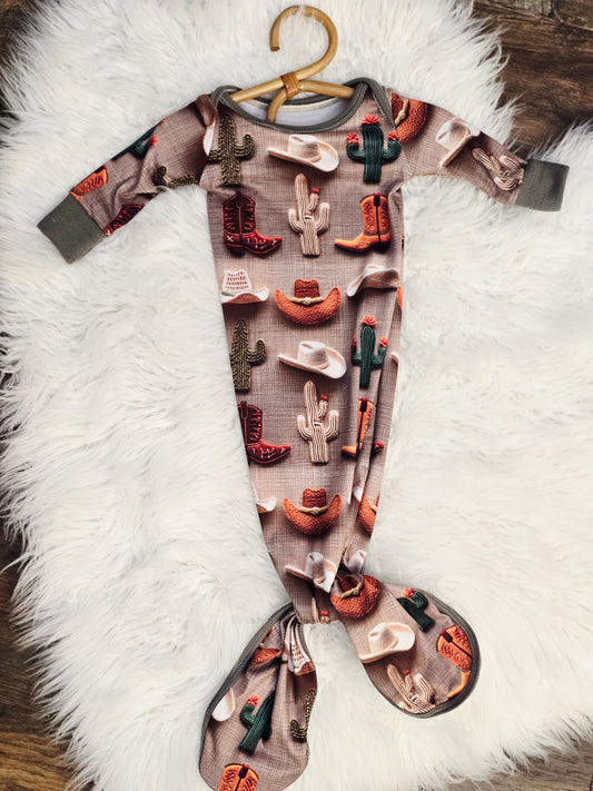 Cowboy baby gown