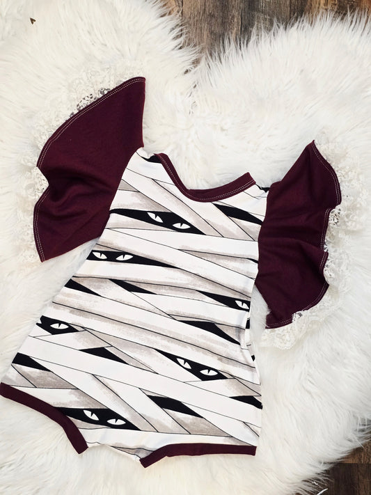 6/9 bell sleeve romper glow in the dark