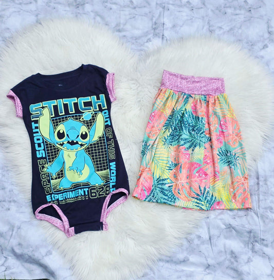5t upcycle leo and skirt set