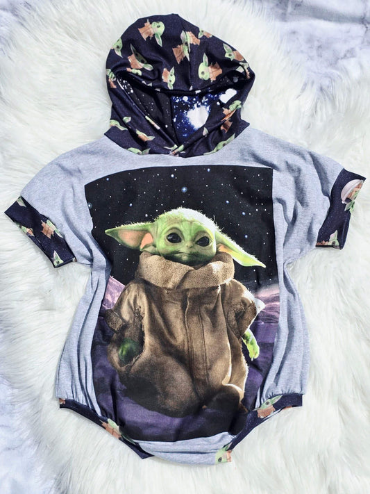 3t upcycle sweater romper with hood